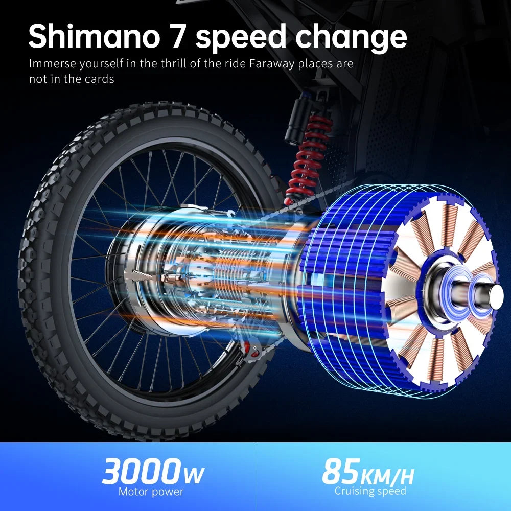 EKX X21 Max Electric Motorcycle – 3000W Brushless Motor | 60V 30Ah Lithium Battery | Up to 85 km