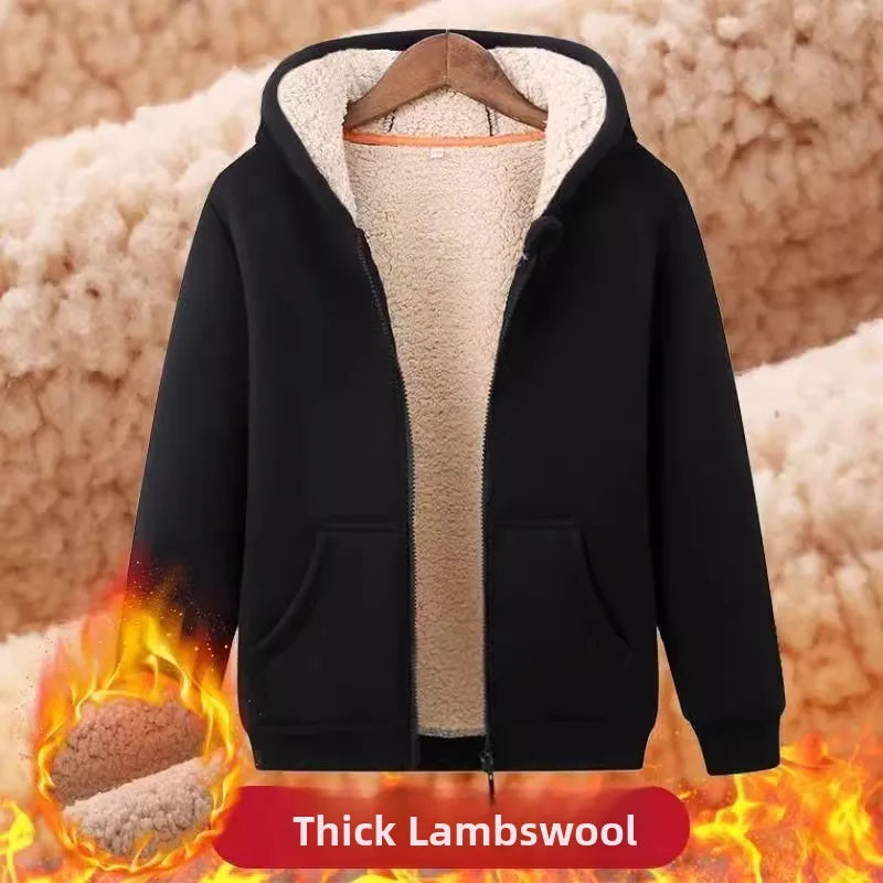Men's & Women's American Style Hooded Zipper Cardigan – Lamb Velvet Warm Sweatshirt