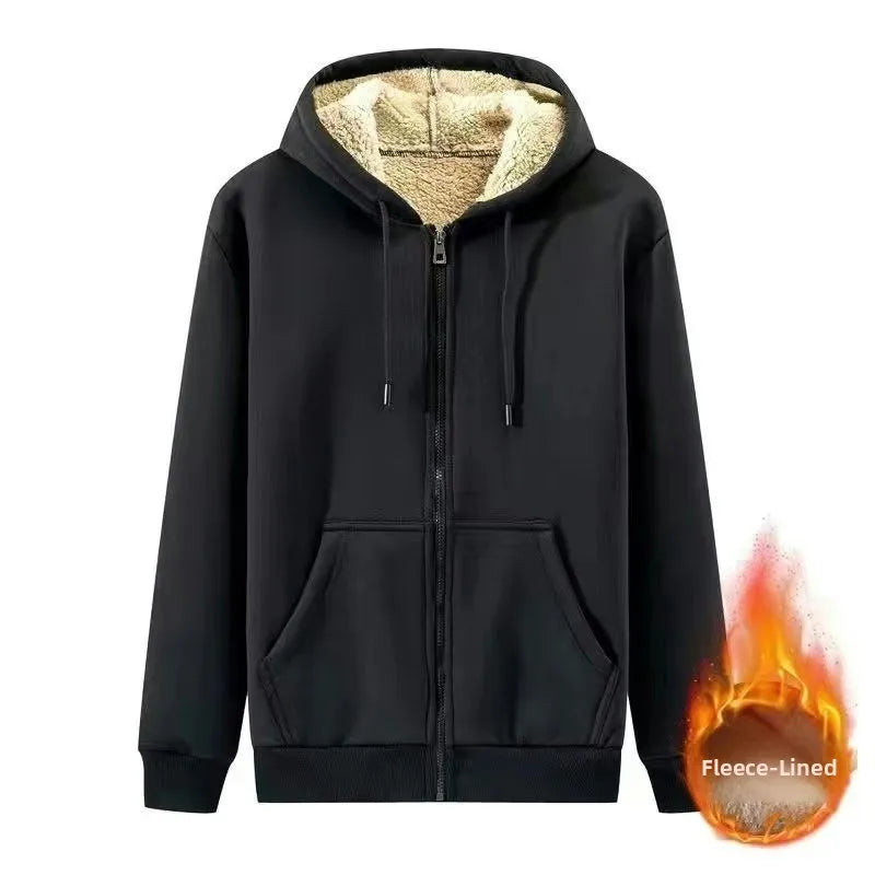 Men's & Women's American Style Hooded Zipper Cardigan – Lamb Velvet Warm Sweatshirt