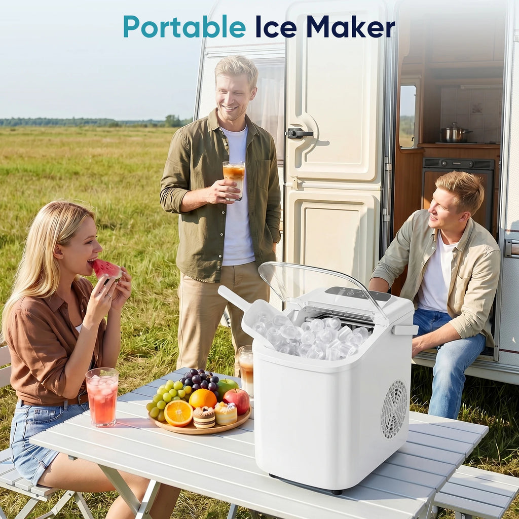 JHK Small Portable Ice Machine Countertop Ice Maker – 26.5 lbs/24H
