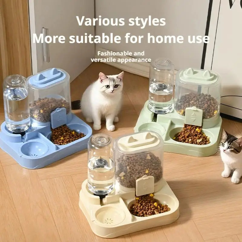 Automatic Cat/Dog Feeder And Waterer All-in-One Pet Food Water Dispenser Large Capacity Food Storage Dispenser Pet Supplies
