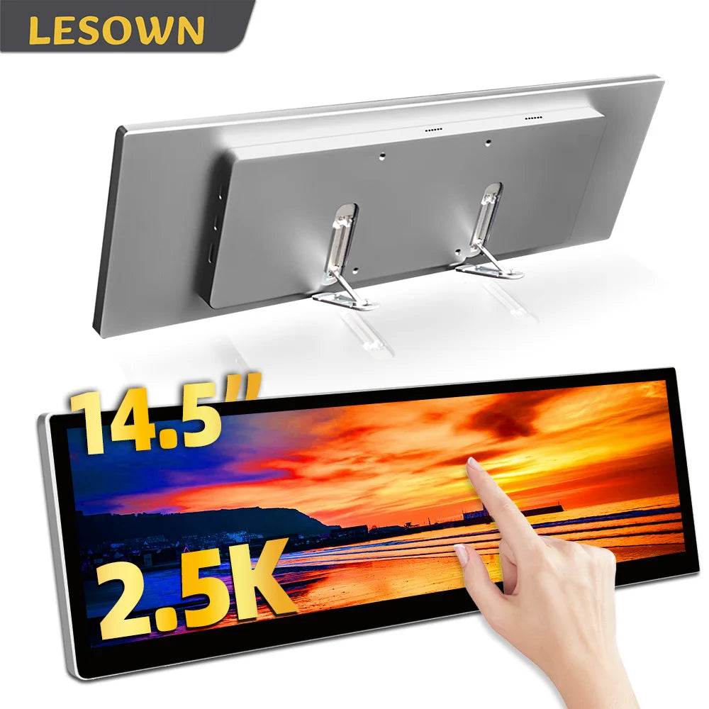 🖥️ LESOWN 14.5" Ultra-Wide Hardware Monitor – 2560×720 IPS Auxiliary Display