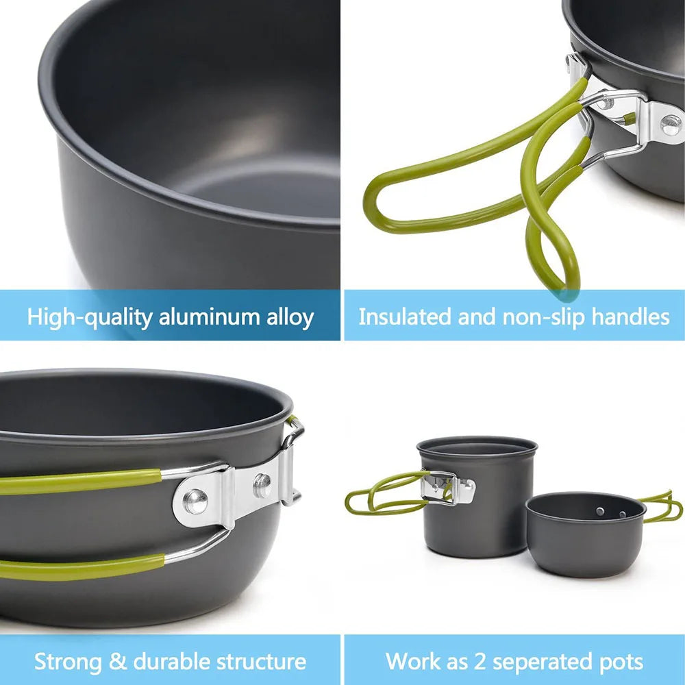 Ultralight Camping Cookware Mess Kit – Outdoor Cooking Made Easy