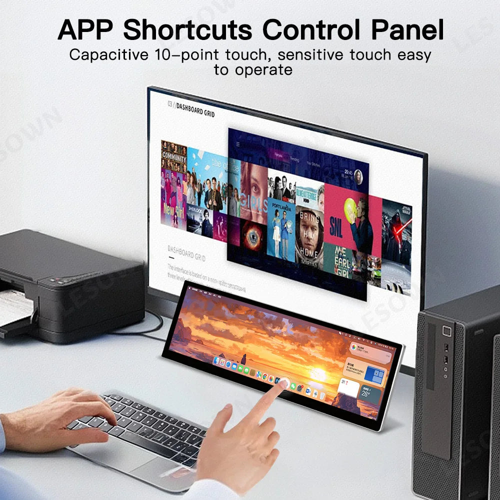 🖥️ LESOWN 14.5" Ultra-Wide Hardware Monitor – 2560×720 IPS Auxiliary Display