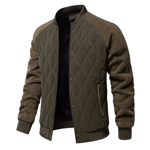 AIOPESON Men’s Patchwork Fleece-Lined Baseball Bomber Jacket – Warm Winter Coat