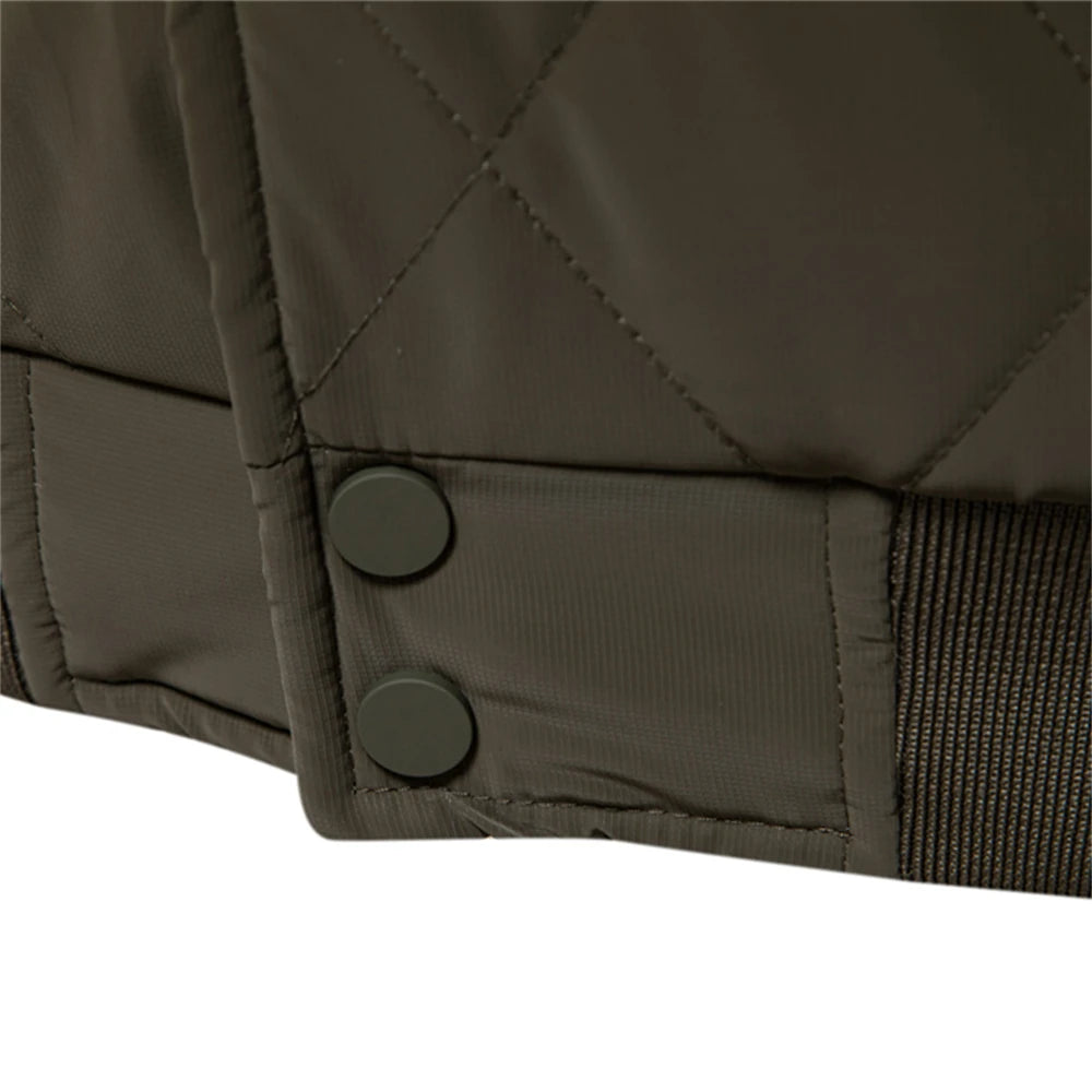 AIOPESON Men’s Patchwork Fleece-Lined Baseball Bomber Jacket – Warm Winter Coat