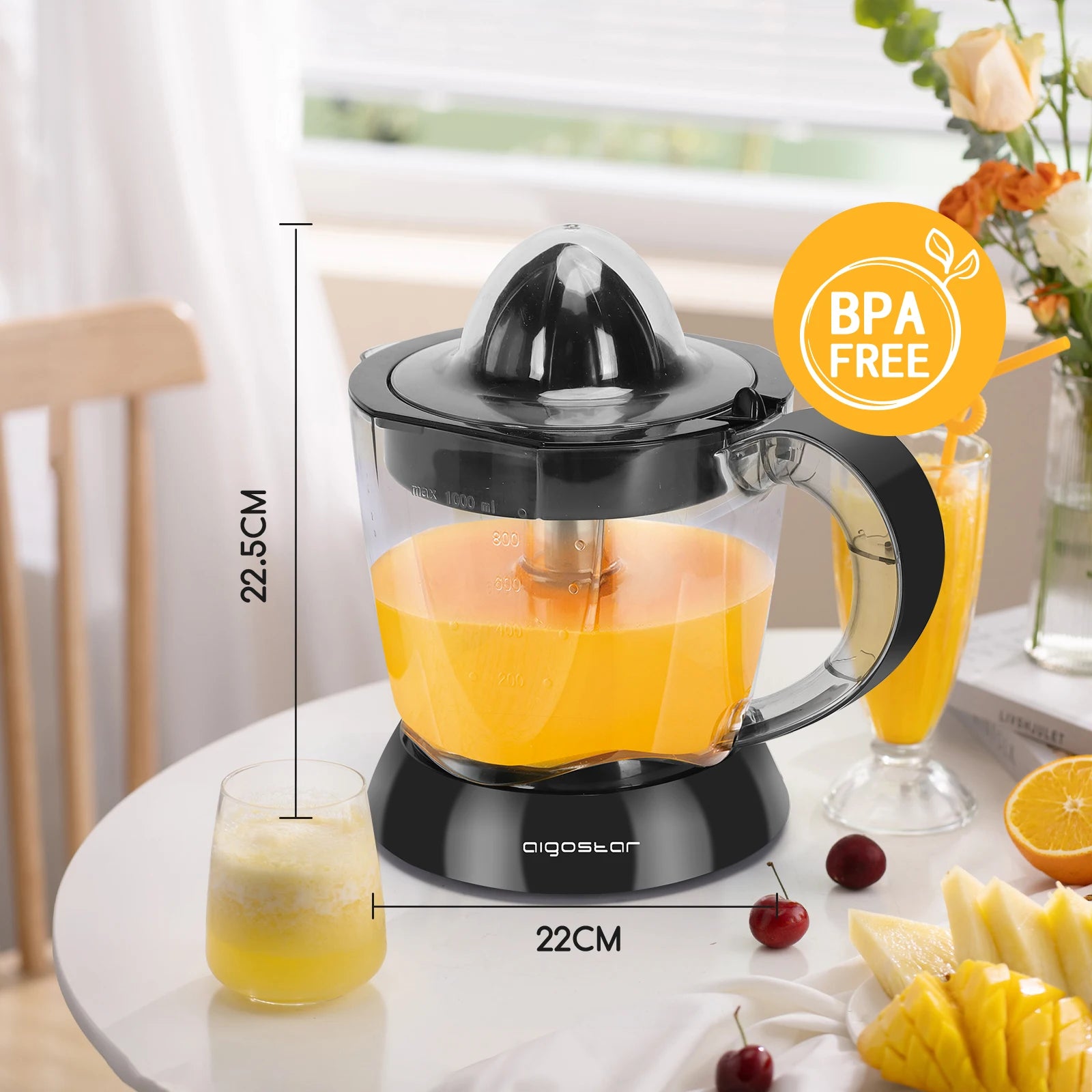 🍊 40W Electric Citrus Orange Juicer – 700ml | Black