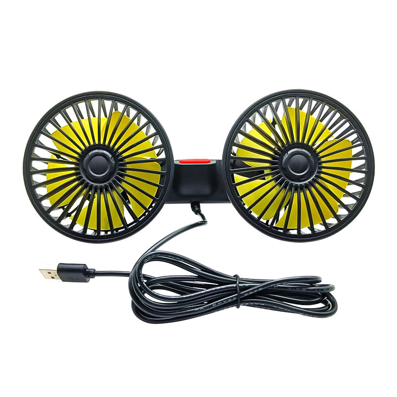 🚗❄️ 360° Dual-Head Car Cooling Fan