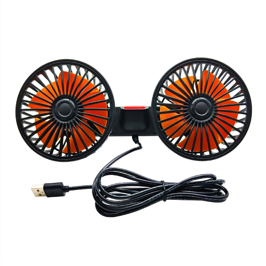 🚗❄️ 360° Dual-Head Car Cooling Fan