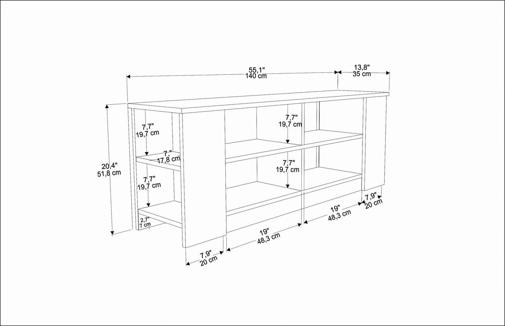 Space 55" Wide TV Stand for TVs Up to 65" | Media Console