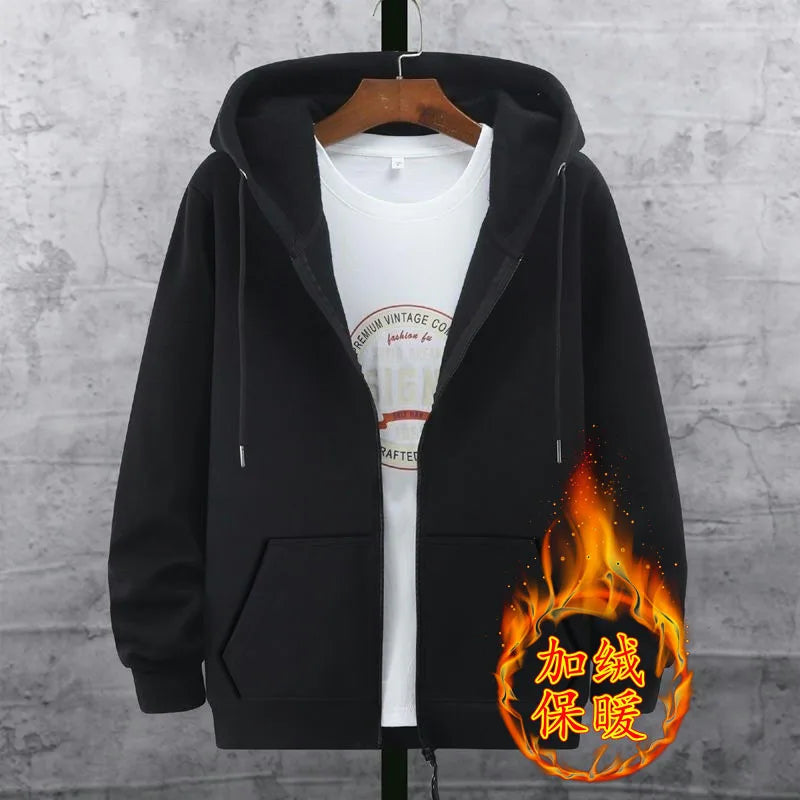 Men's & Women's American Style Hooded Zipper Cardigan – Lamb Velvet Warm Sweatshirt
