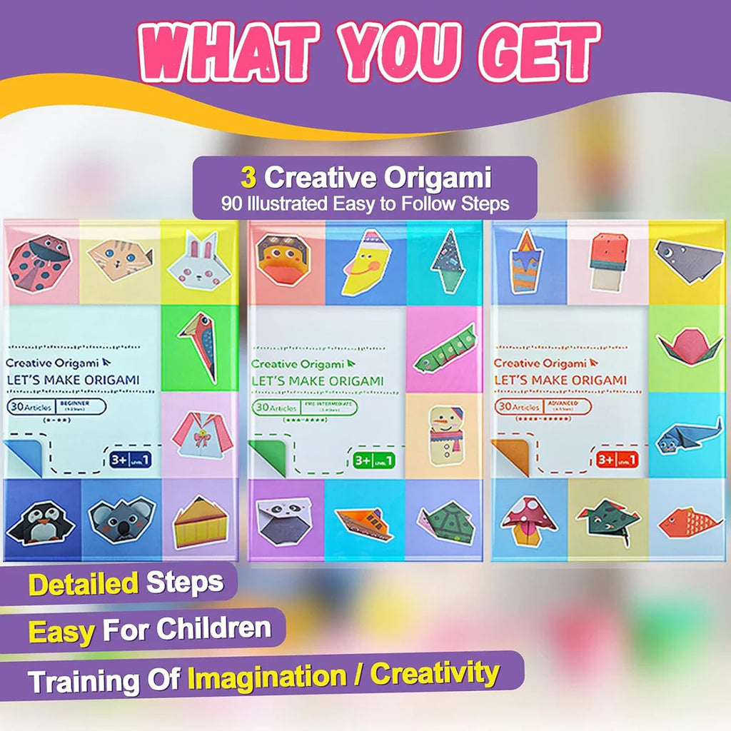 Origami Kit for Kids – 30/96 Sheets Paper Craft & DIY Art Set