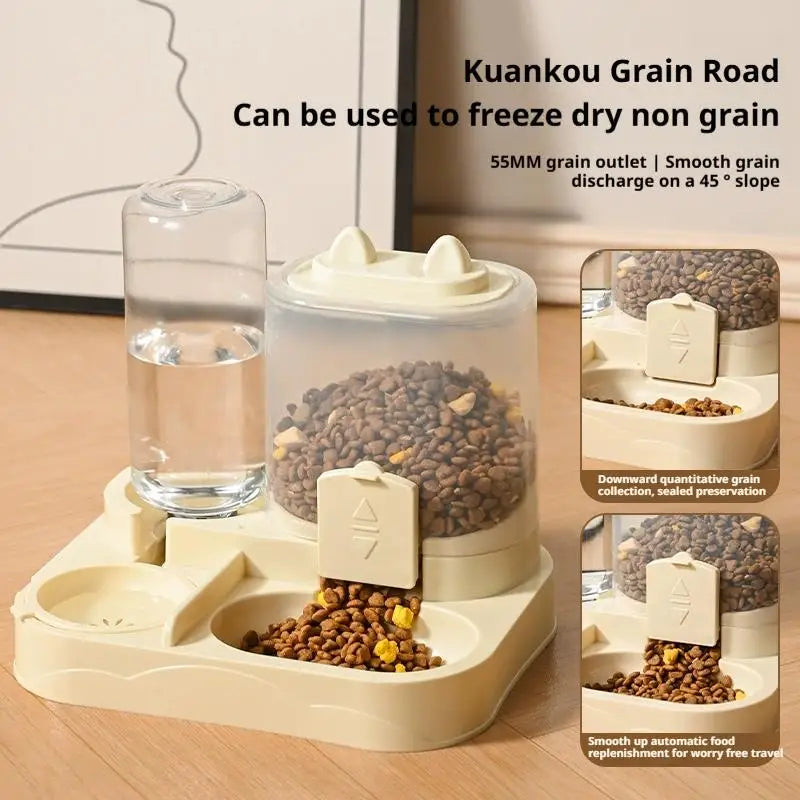 Automatic Cat/Dog Feeder And Waterer All-in-One Pet Food Water Dispenser Large Capacity Food Storage Dispenser Pet Supplies