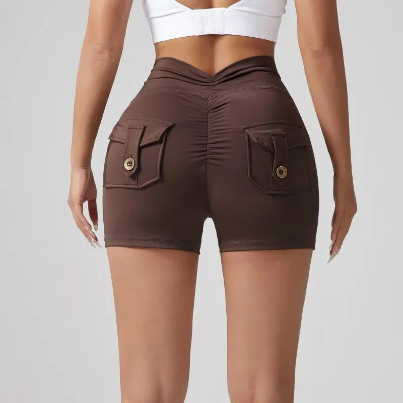 🍑 Wrinkled High-Waist Pocket Leggings for Women – Sculpted Style & Everyday Comfort