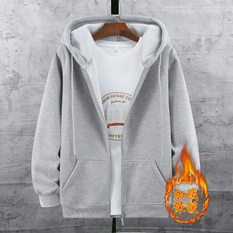 Men's & Women's American Style Hooded Zipper Cardigan – Lamb Velvet Warm Sweatshirt