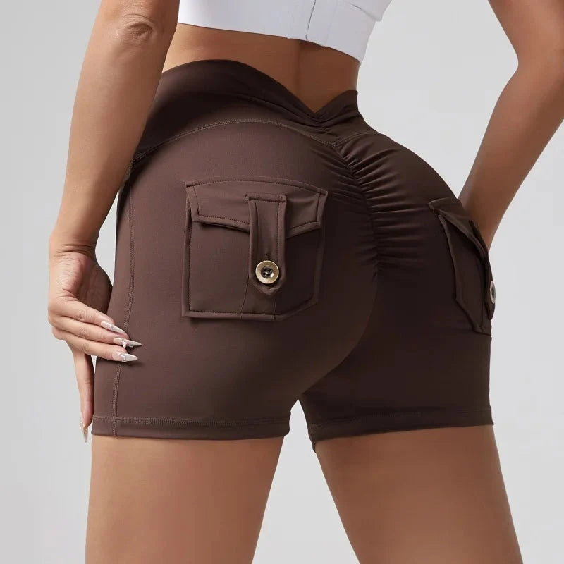 🍑 Wrinkled High-Waist Pocket Leggings for Women – Sculpted Style & Everyday Comfort