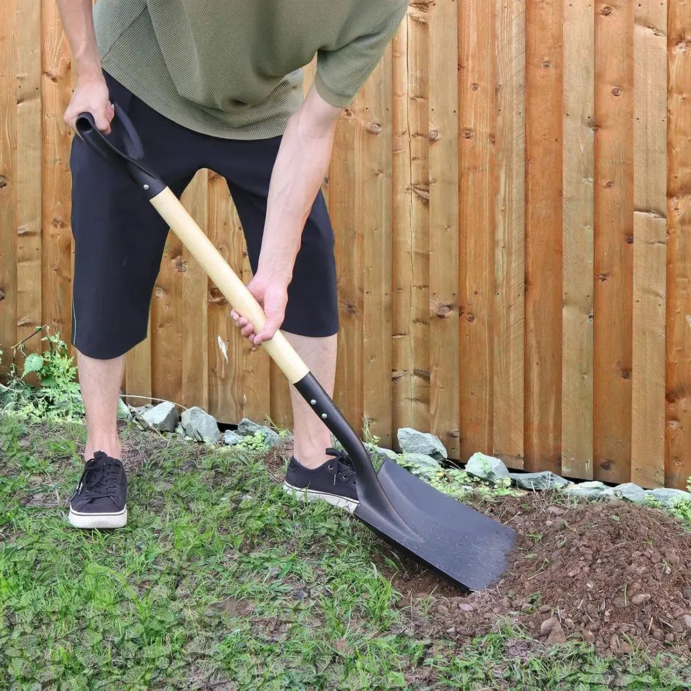 D-Handle Shovel with Steel Blade & Solid Wood Handle