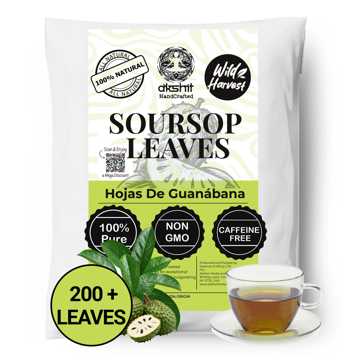 200+ Dried Soursop Leaves 2.6 oz – Graviola Herbal Tea | Akshit