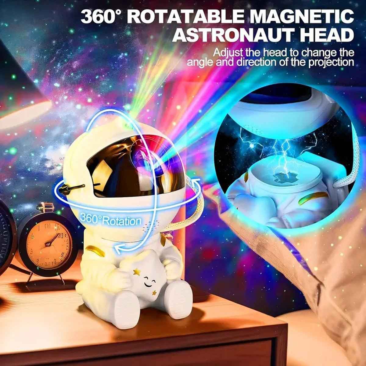 🚀 Astronaut Galaxy Projector Starry Night Light