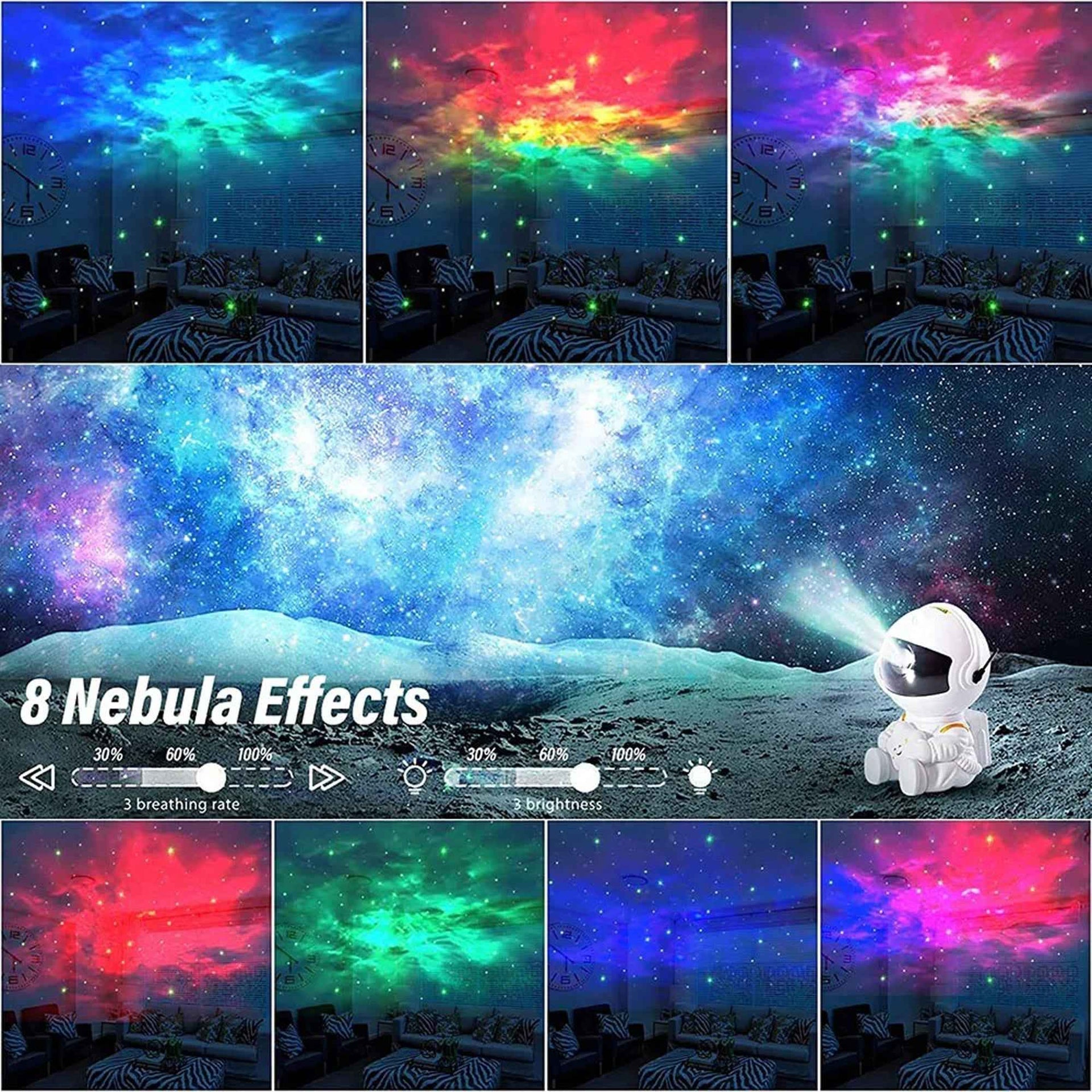 🚀 Astronaut Galaxy Projector Starry Night Light