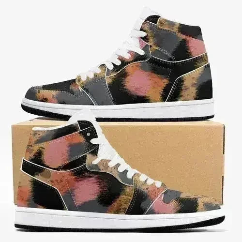 Jacki Easlick Leopard Print High-Top Leather Sneakers | Unisex