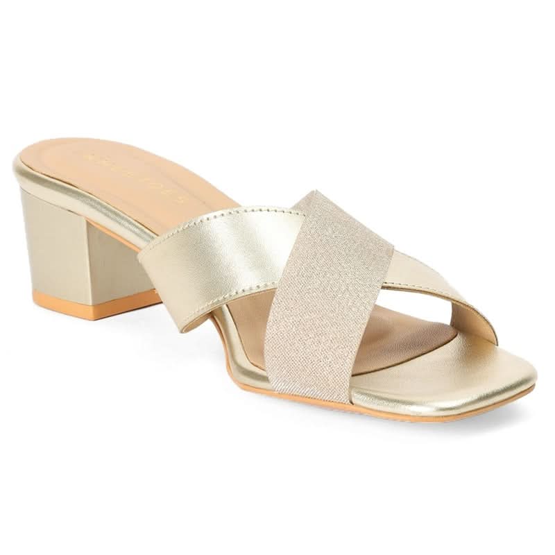 Clara – Gold Block Heels ✨