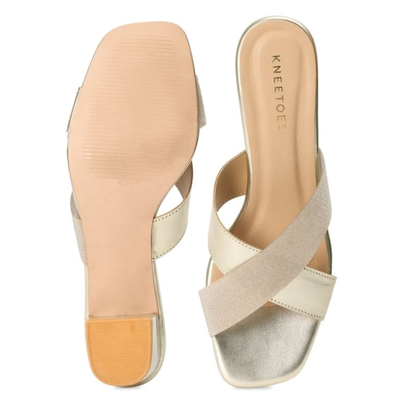 Clara – Gold Block Heels ✨