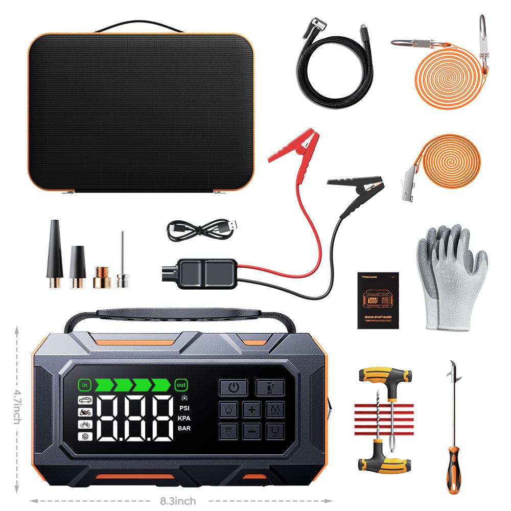 {New Arrival}Buture Beta09 Car Jump Starter 8000A with 160 PSI Air Compressor丨16-in-1 Roadside Kit