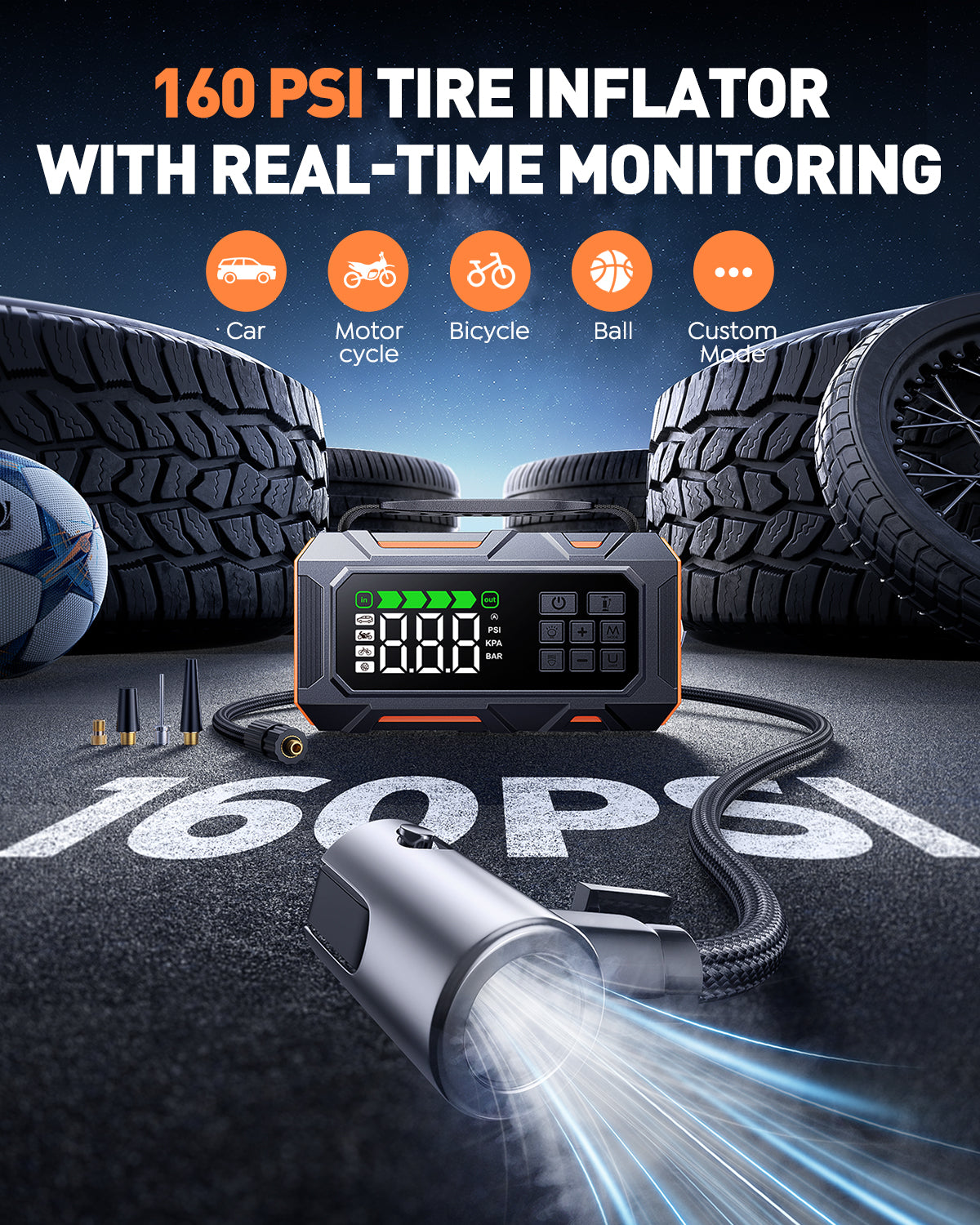 {New Arrival}Buture Beta09 Car Jump Starter 8000A with 160 PSI Air Compressor丨16-in-1 Roadside Kit