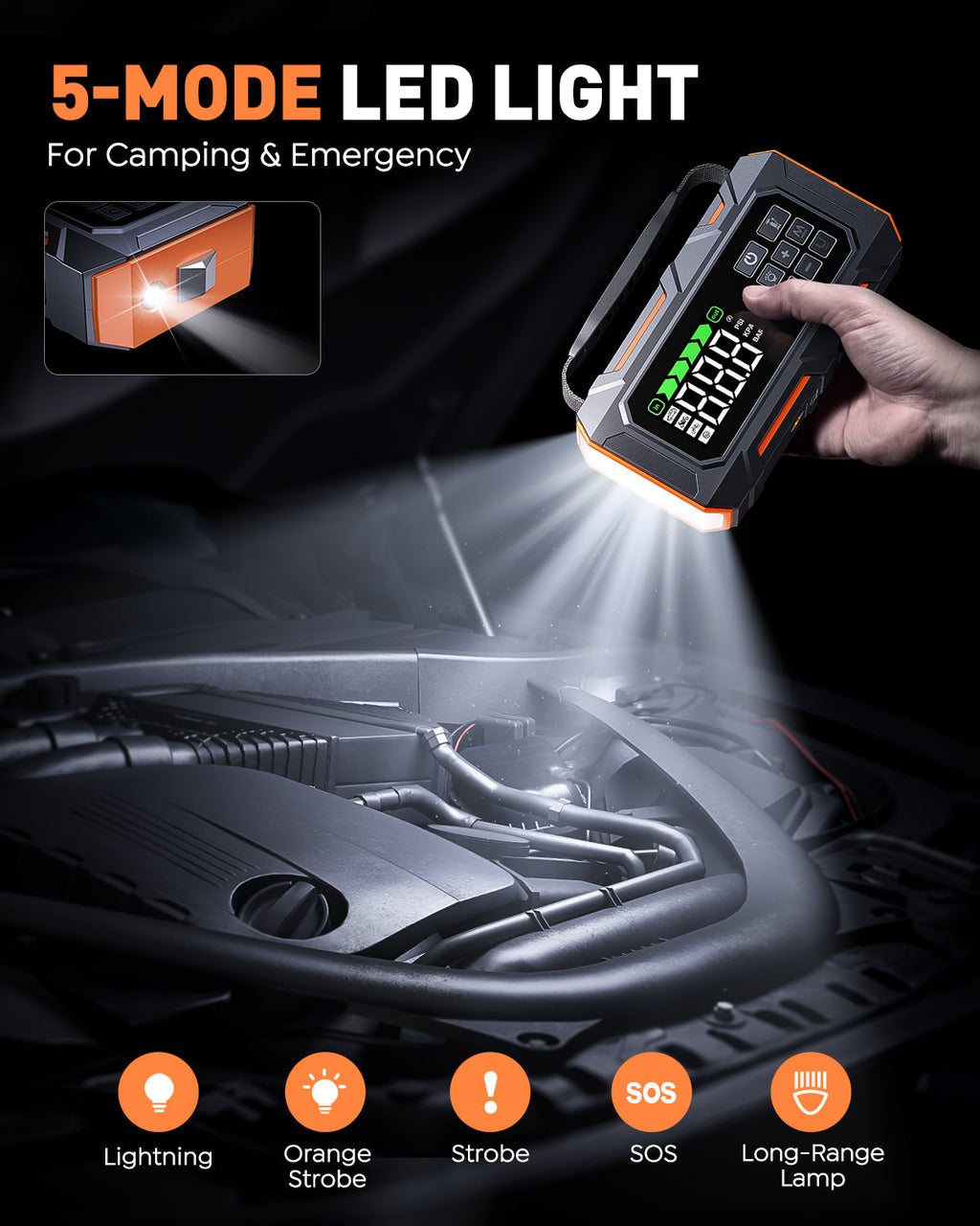 {New Arrival}Buture Beta09 Car Jump Starter 8000A with 160 PSI Air Compressor丨16-in-1 Roadside Kit