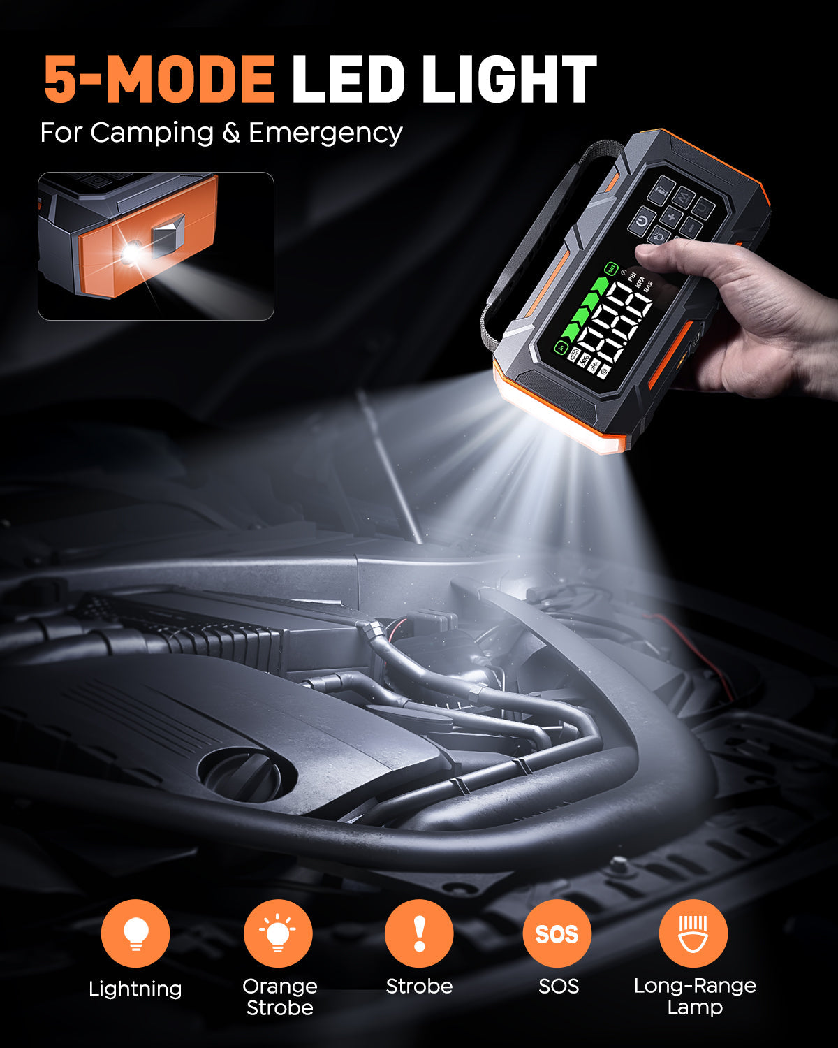 {New Arrival}Buture Beta09 Car Jump Starter 8000A with 160 PSI Air Compressor丨16-in-1 Roadside Kit