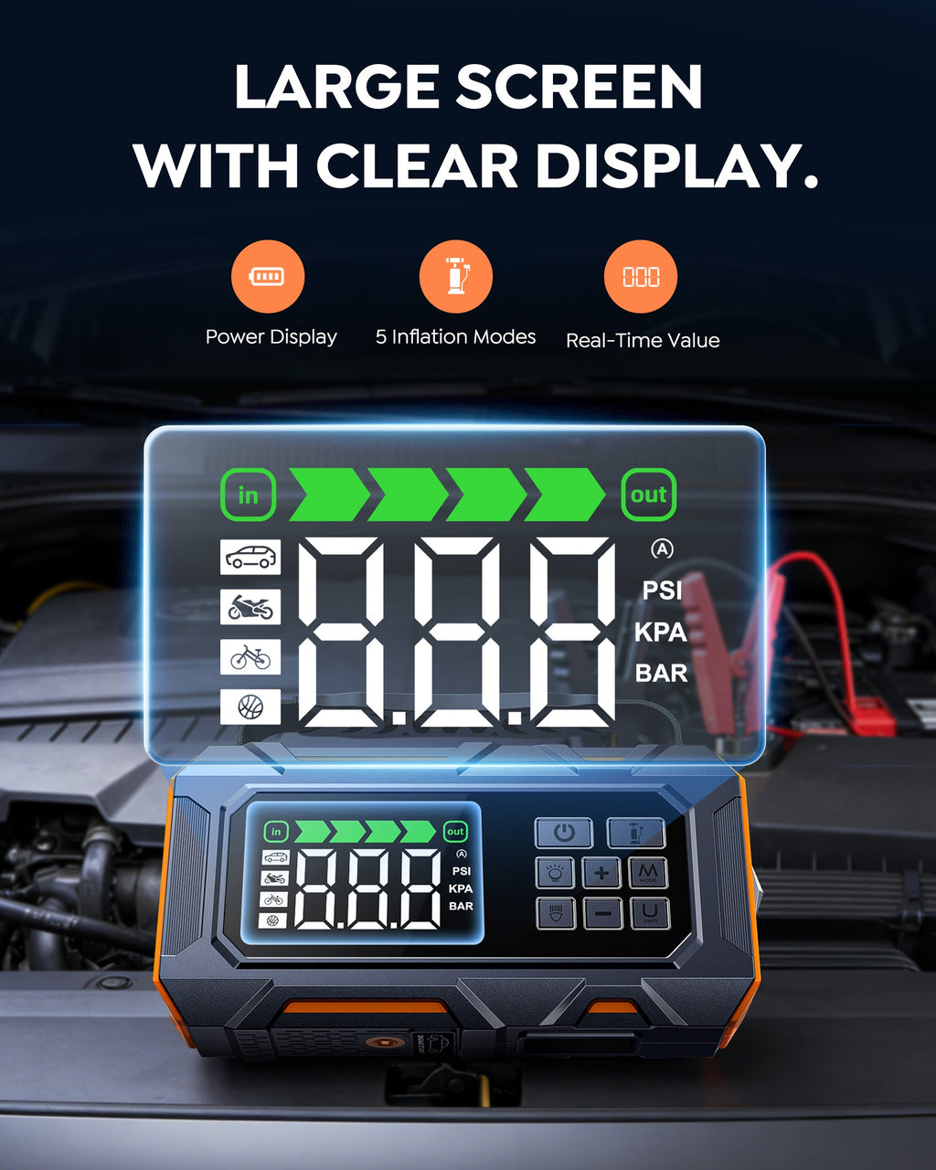 {New Arrival}Buture Beta09 Car Jump Starter 8000A with 160 PSI Air Compressor丨16-in-1 Roadside Kit