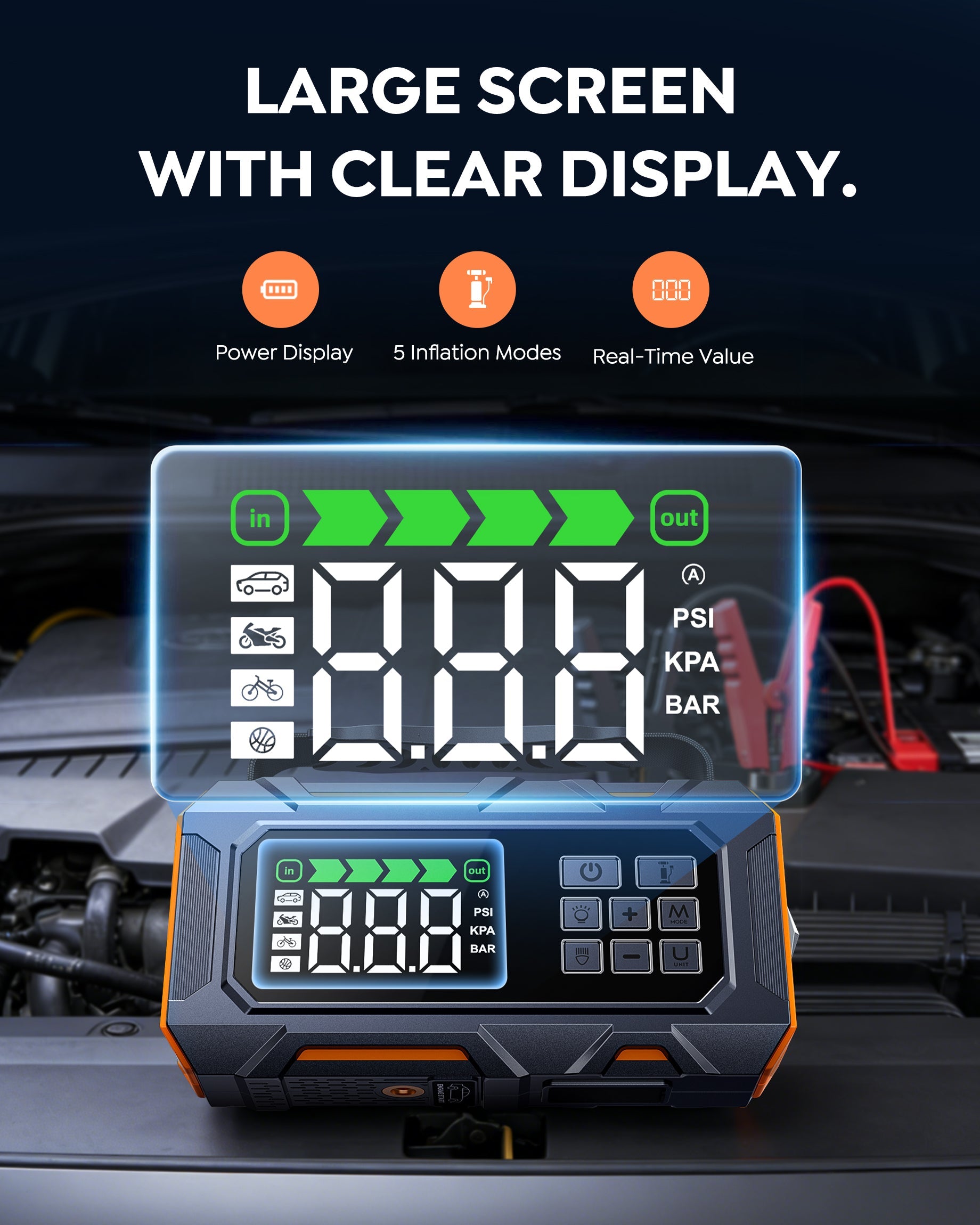 {New Arrival}Buture Beta09 Car Jump Starter 8000A with 160 PSI Air Compressor丨16-in-1 Roadside Kit