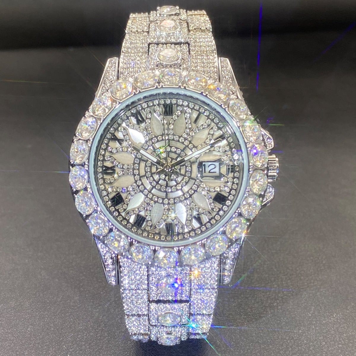 Men's Diamond-Encrusted Hip-Hop Watch – Luxury Style That Commands Attention
