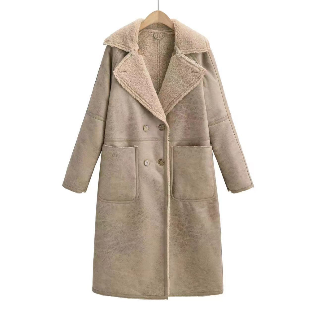 Women’s Belted Double-Breasted Winter Trench Coat – Elegant Warmth & Timeless Style