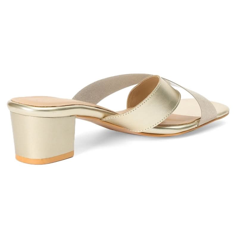 Clara – Gold Block Heels ✨
