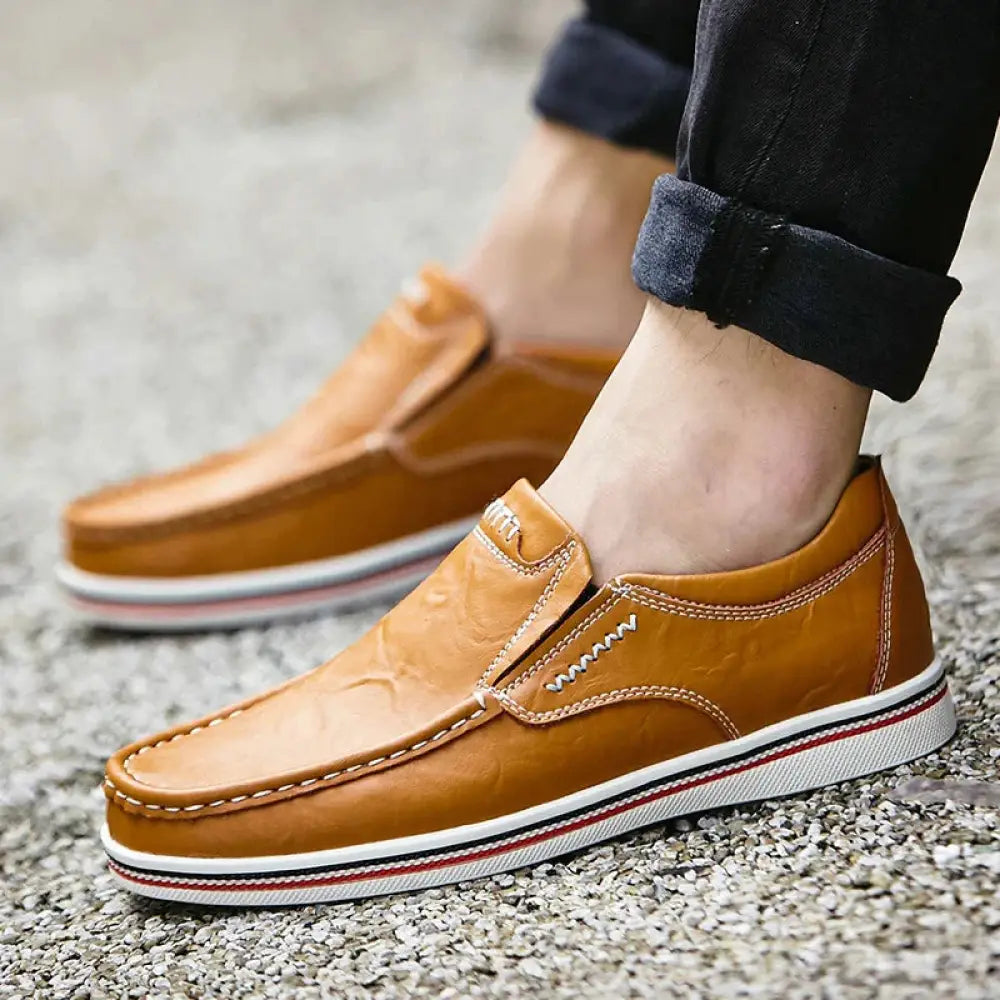 Men’s British Leather Striped-Sole