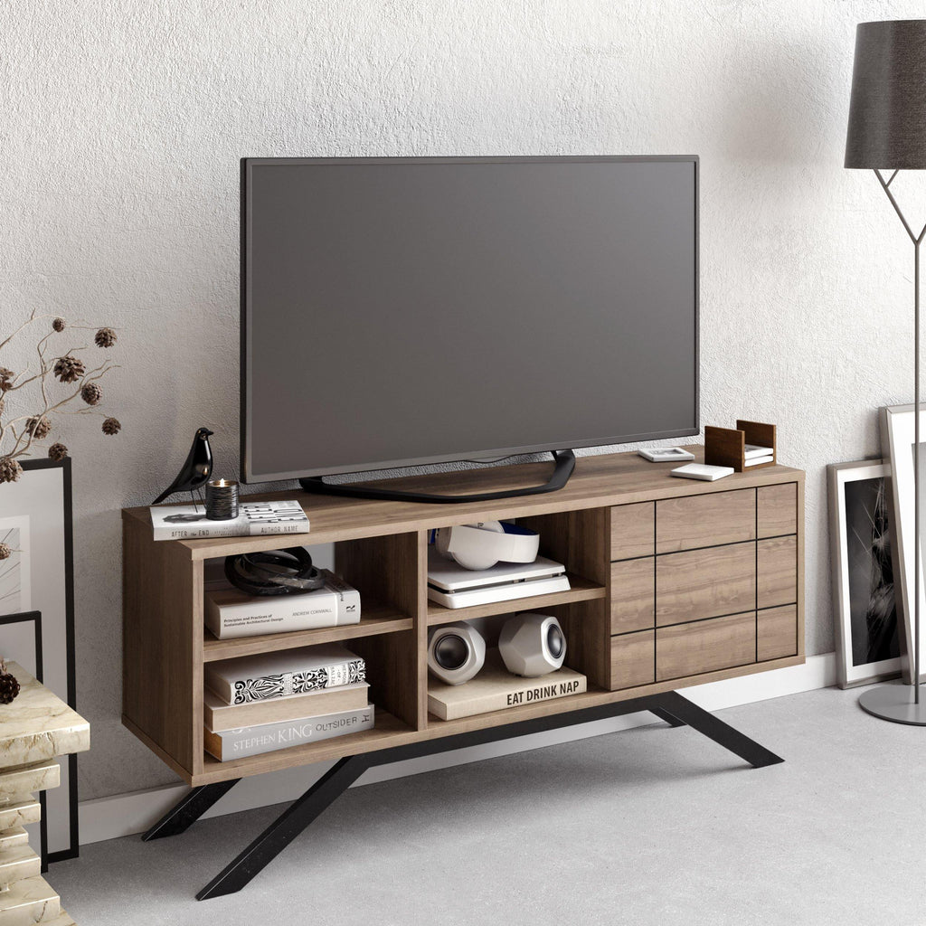 North 51" TV Stand & Media Console with Cabinet and Shelves