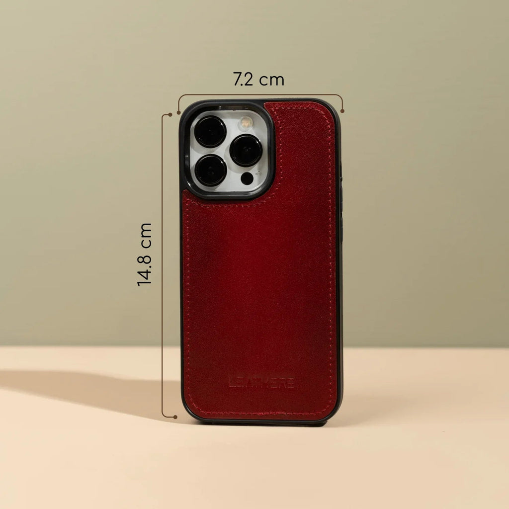 iPhone 16 Series Red Leather Wallet Case – New York Edition