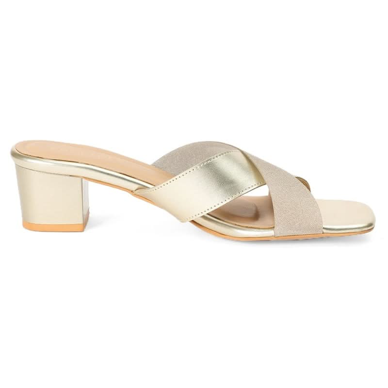 Clara – Gold Block Heels ✨