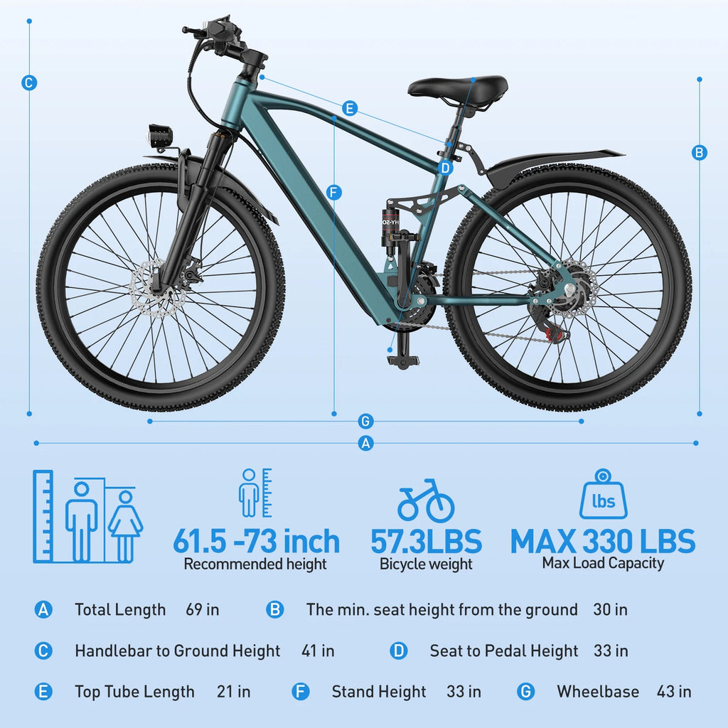 26" 24" Electric Mountain E Bike For Adults, 1000W Peak Motor Commuter Ebikes, 36V 10.3AH 13.3AH High Capacity Battery, 19.7 MPH 36.9 Miles 4Hour Fast Charging, 7/21 Speed Gears Adults Electric Motorcycles Bicycle ﻿