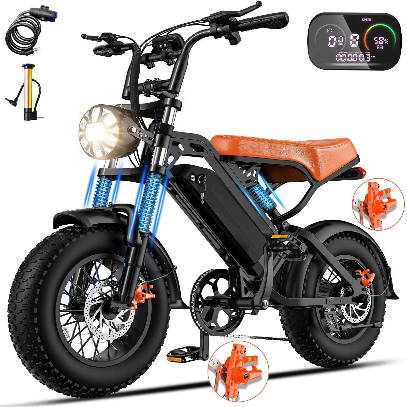 🔥🔥🔥1200W All-terrain Electric Motorcycle, 48V18Ah Adult Electric Dirt Bike, 28MPH, 5-speed Variable Speed, Load Capacity of 500LBS