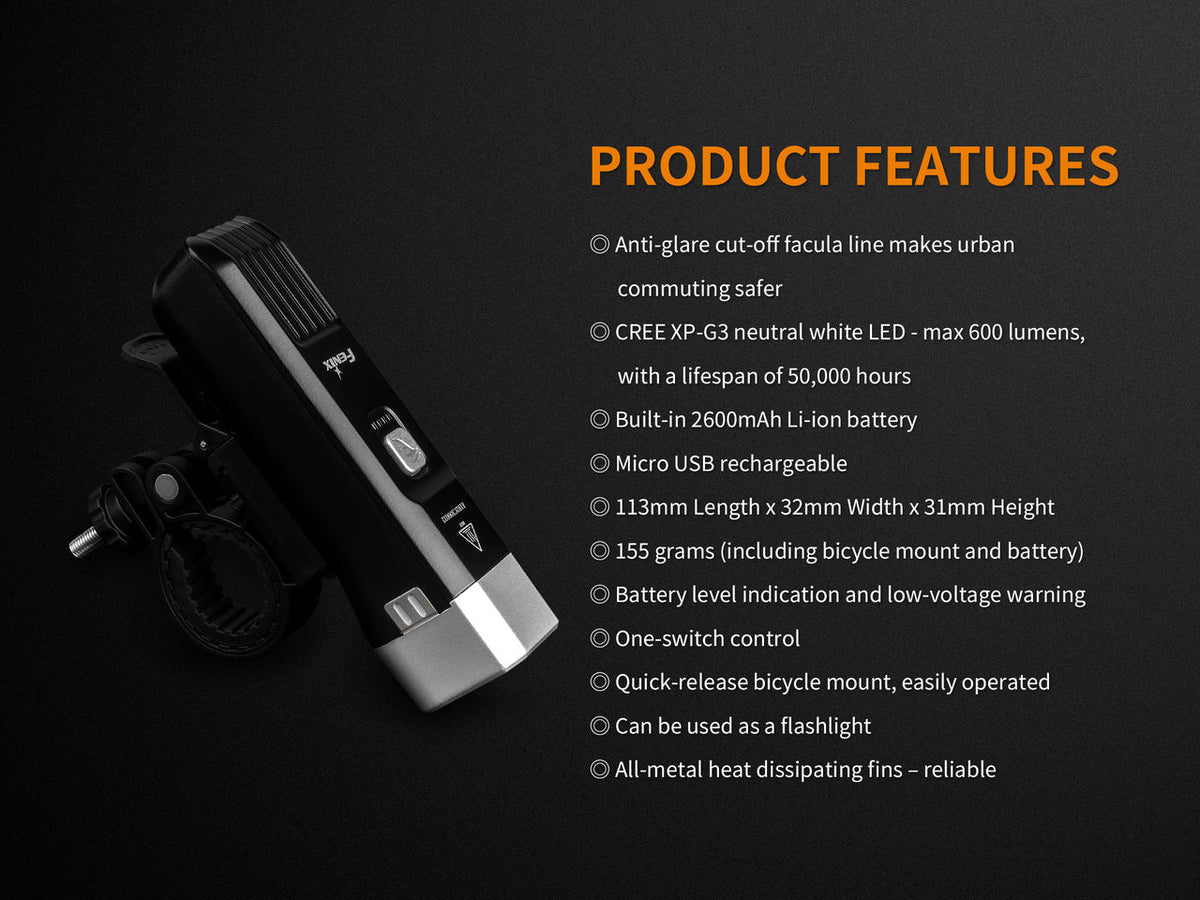 Fenix BC25R LED Bike Light – Rechargeable Bicycle Headlight