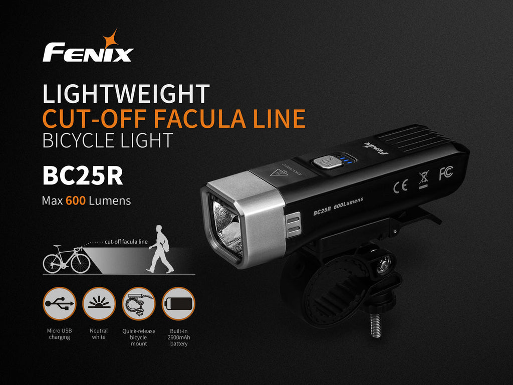 Fenix BC25R LED Bike Light – Rechargeable Bicycle Headlight