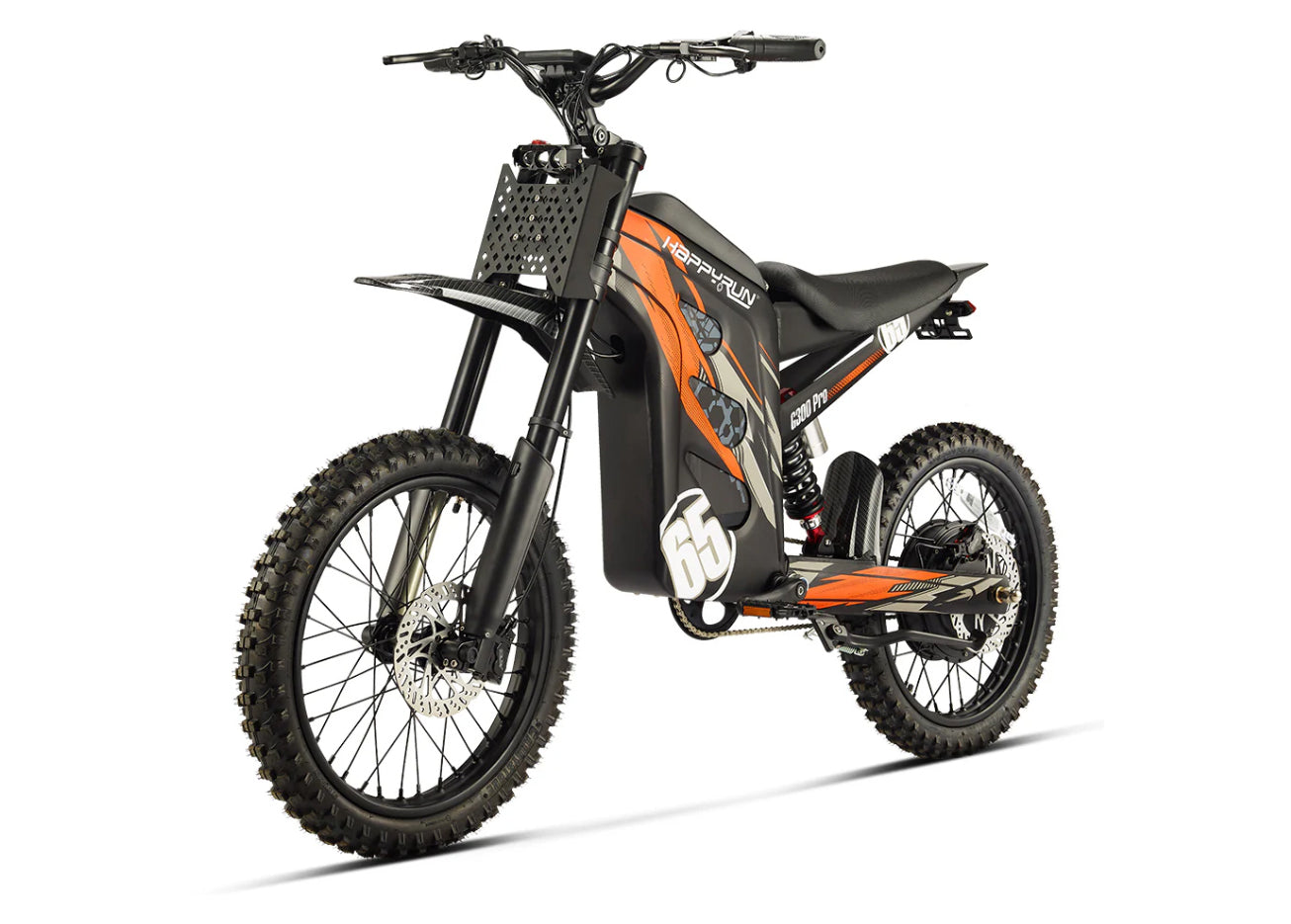 HappyRun G300 Pro Electric Dirt Bike – 6500W Peak Power, 72V Performance & Off-Road Domination