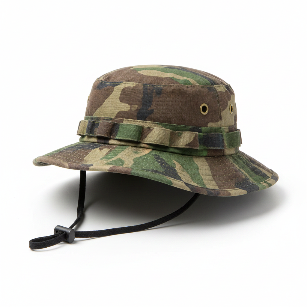 Men’s Adjustable Camouflage Sun Hat – Outdoor UV Protection Cap