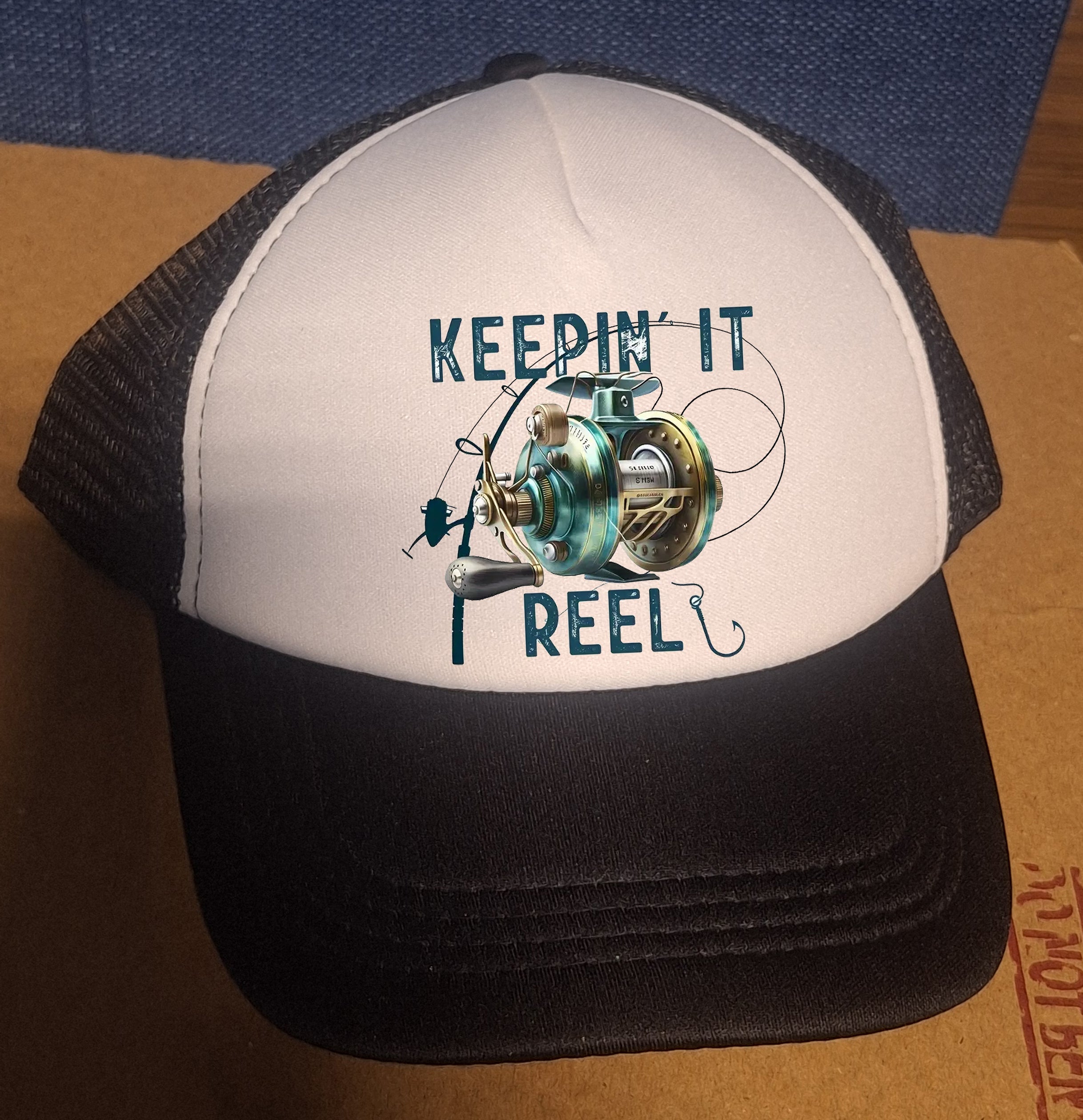 Adjustable Trucker Baseball Hat Cap – Keepin' it Reel Fishing Design
