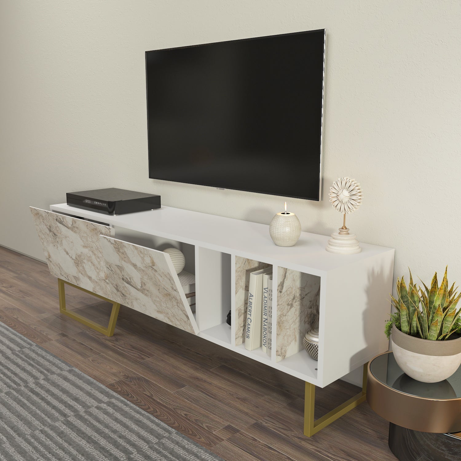 Linossa 59" Modern TV Stand & Media Console – Fits TVs Up to 65"