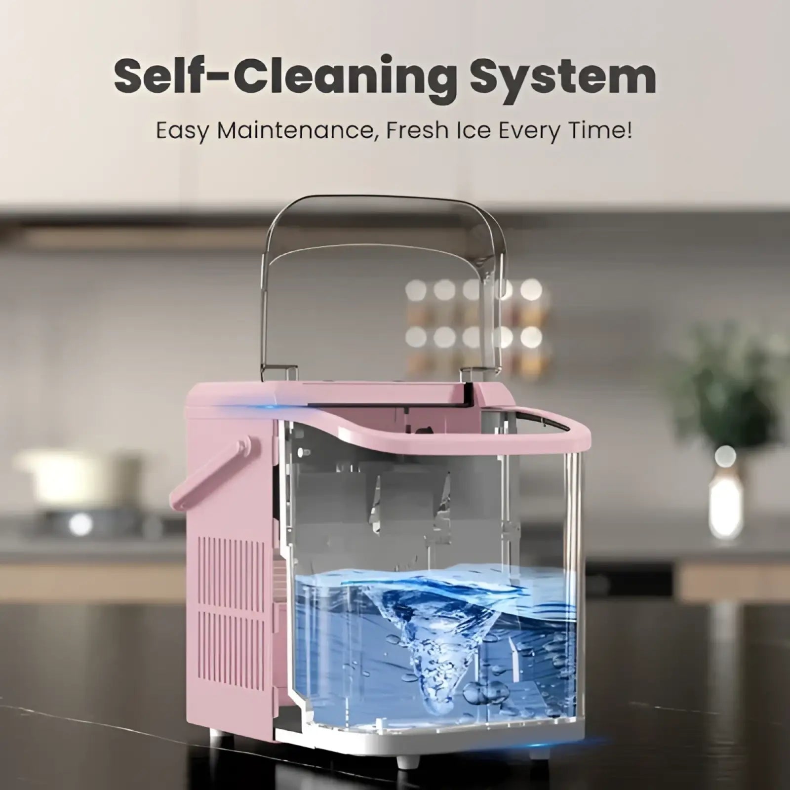 Portable Ice Maker 26 lbs Self-Cleaning Bullet Ice Machine