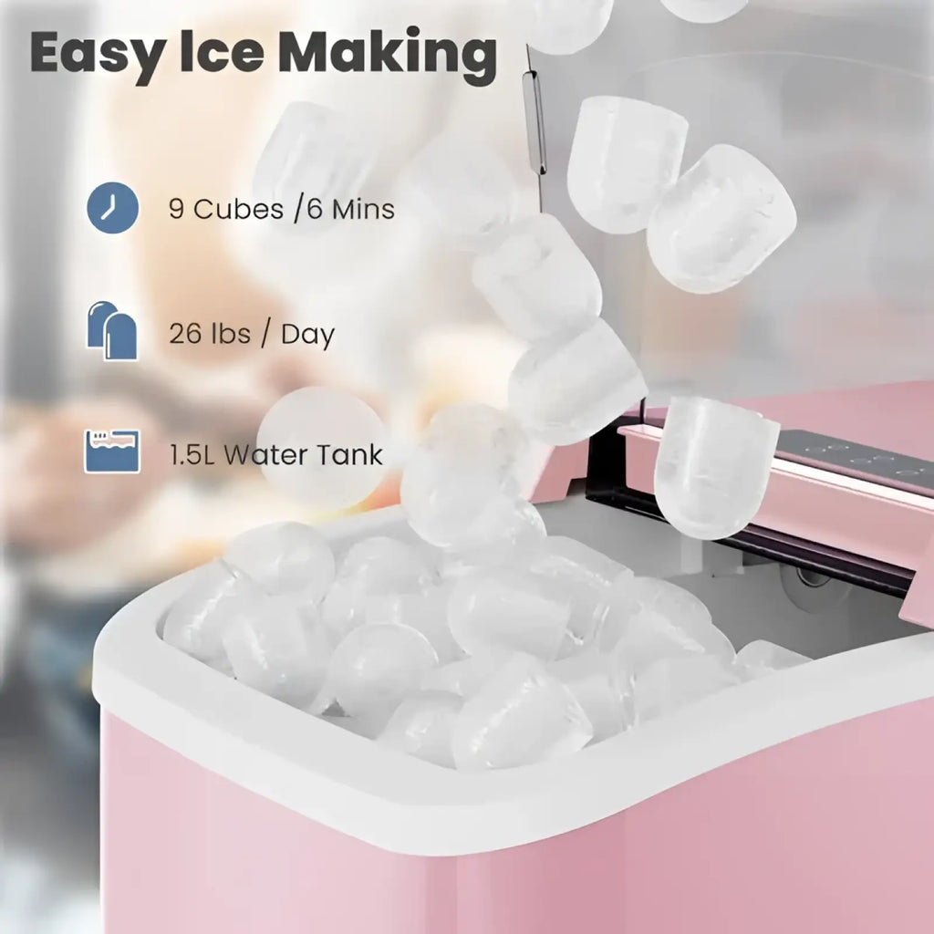 Portable Ice Maker 26 lbs Self-Cleaning Bullet Ice Machine